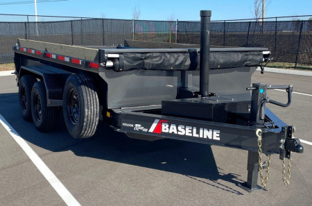 New Diamond C Baseline 82" x 14' HDU-208 16,000 LB Telescopic Dump Trailer 24" Sides w/ Board Brackets, 14ply tires, Spare, Solar