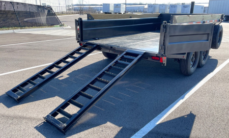 New Diamond C Baseline 82" x 14' HDU-208 16,000 LB Telescopic Dump Trailer 24" Sides w/ Board Brackets, 14ply tires, Spare, Solar