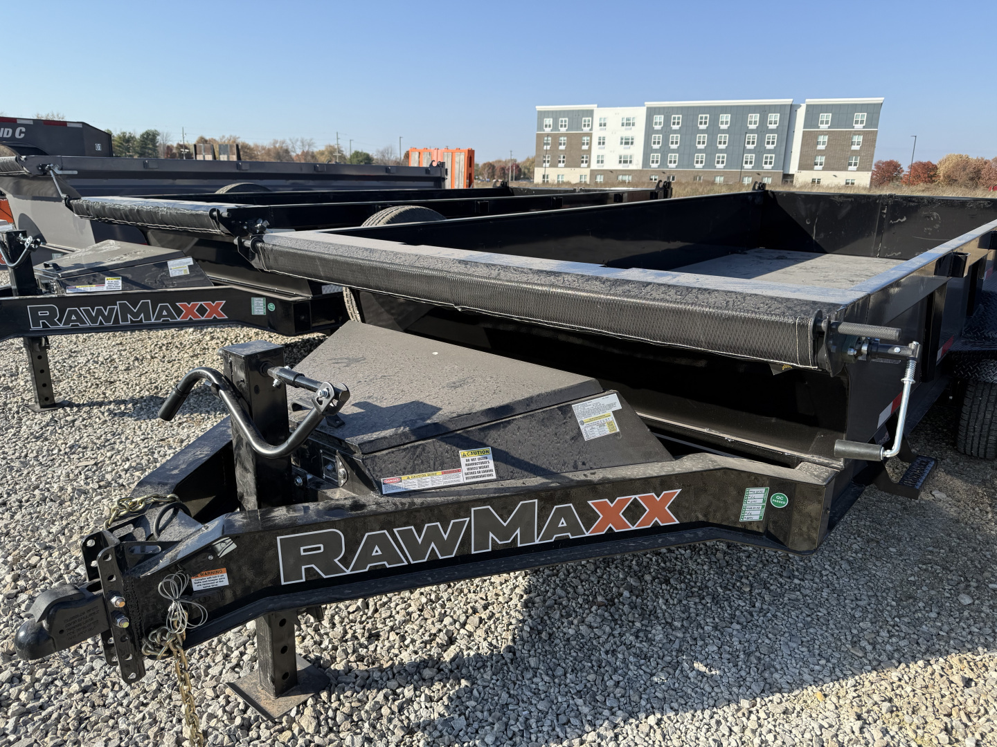 New 2026 RAWMAXX LPX16BP14K Dump Trailer 83X16 TA 22" SIDES (GVW:14000) JET BLACK