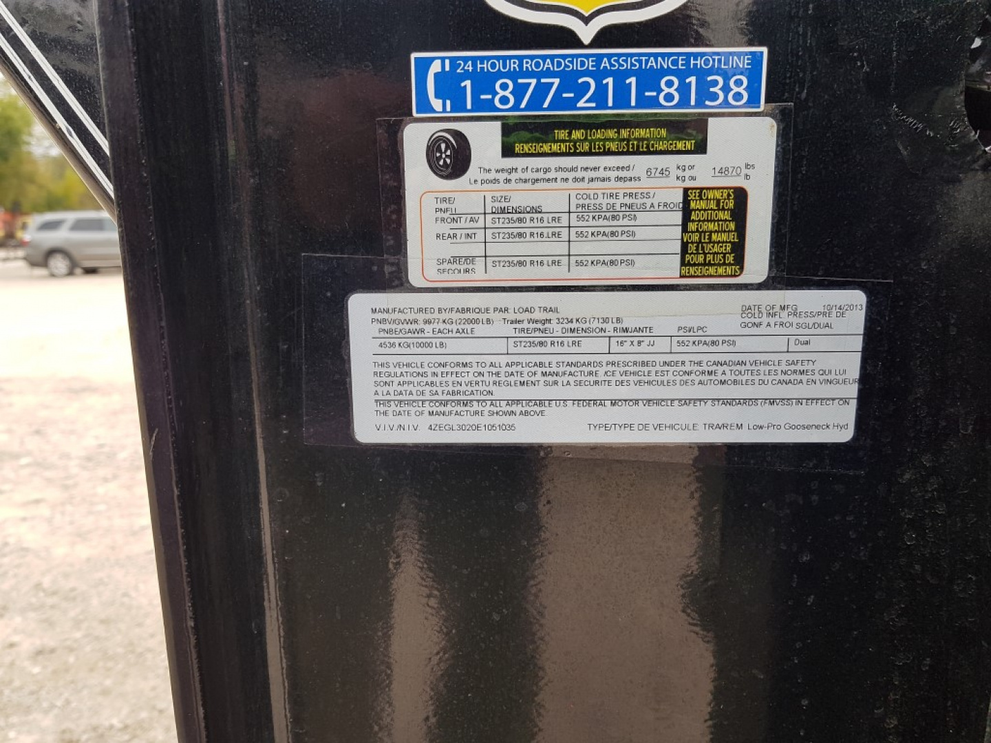 Used 2014 Load Max Gooseneck 102x30 Hydraulic Beaver tail 20K Deckover Trailer