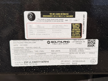 New 2026 Southland Trailers 7-14 Dump 7K Axles