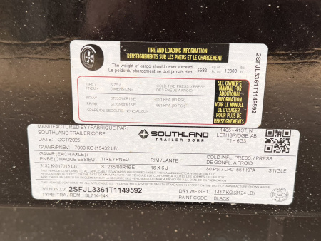 New 2026 Southland Trailers 7-14 Dump 7K Axles