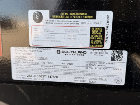 New 2026 Southland Trailers 7-14 Dump 7K Axles