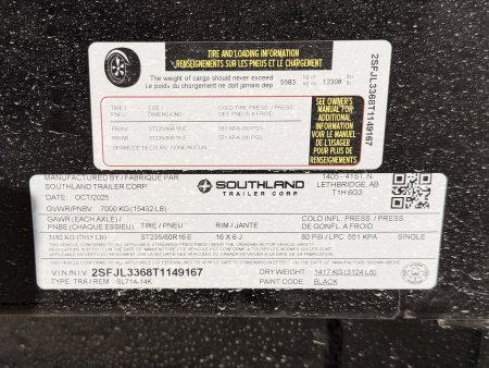 New 2026 Southland Trailers 7-14 Dump 7K Axles