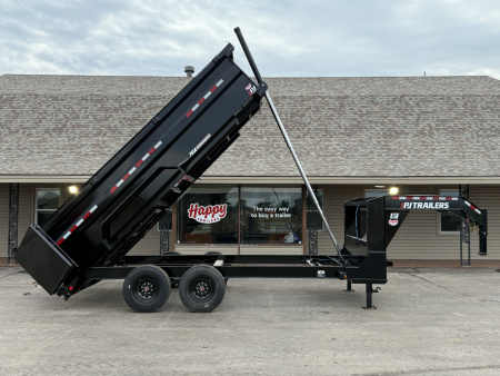 New 2026 PJ 83 x16' GN Tandem Axle Low Pro Telescopic Dump w/ 36  Sides – DT
