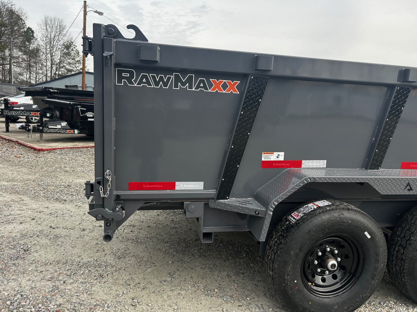 New 2026 RawMaxx 7x14 14K w/ Hydraulic Jack & 3' Sides Dump Trailer