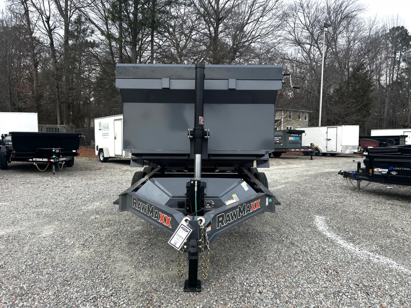 New 2026 RawMaxx 7x14 14K w/ Hydraulic Jack & 3' Sides Dump Trailer