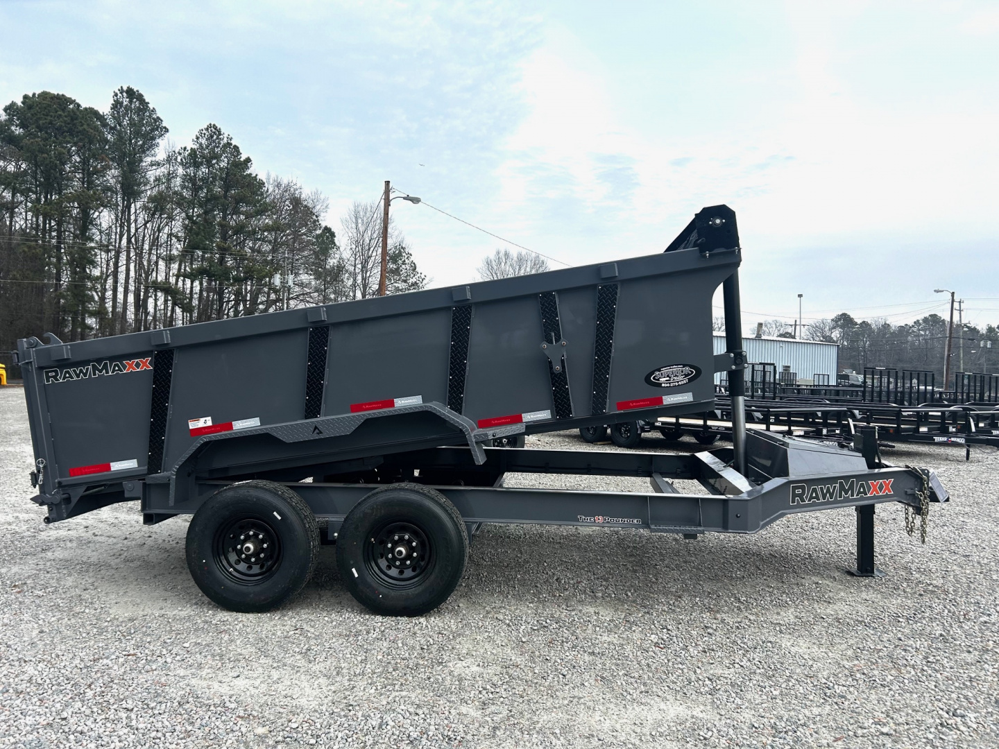 New 2026 RawMaxx 7x14 14K w/ Hydraulic Jack & 3' Sides Dump Trailer