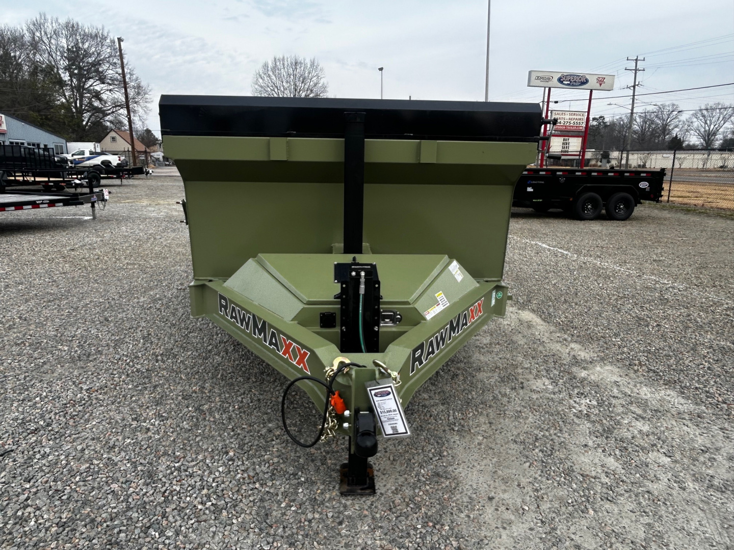 New 2026 RawMaxx 7x16 14K w/ 3' Sides & Hydraulic Jack Dump Trailer