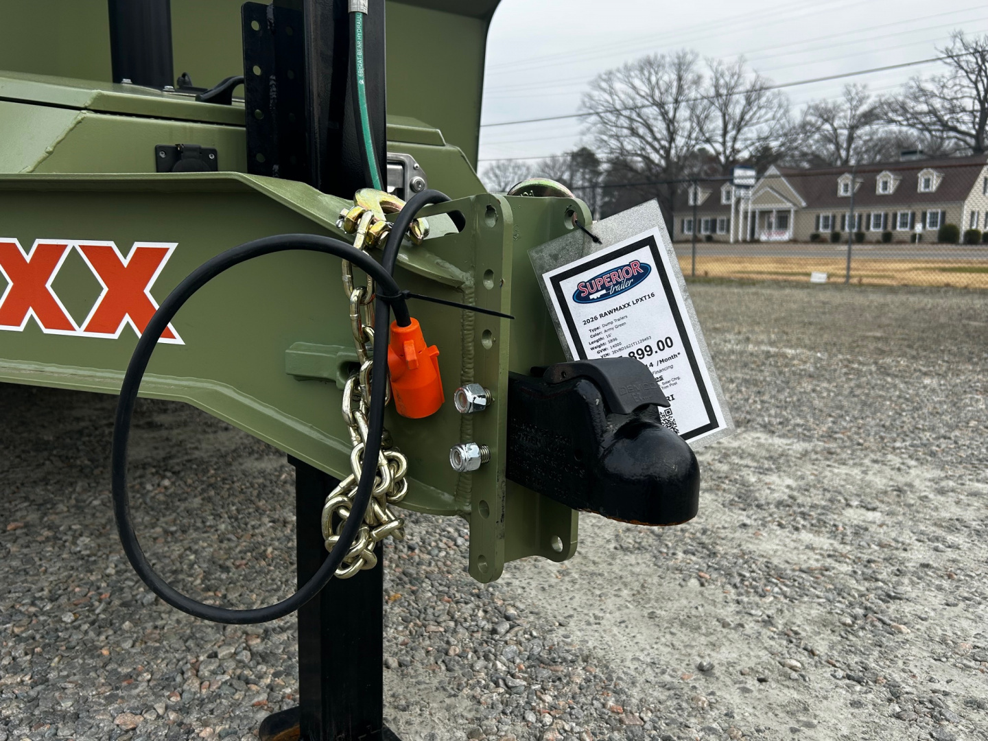 New 2026 RawMaxx 7x16 14K w/ 3' Sides & Hydraulic Jack Dump Trailer