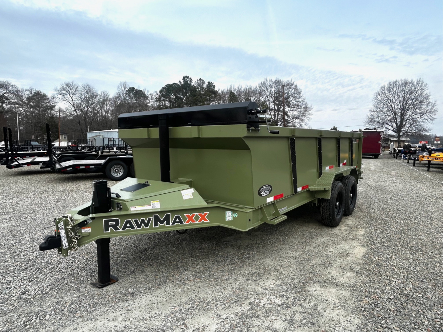 New 2026 RawMaxx 7x16 14K w/ 3' Sides & Hydraulic Jack Dump Trailer