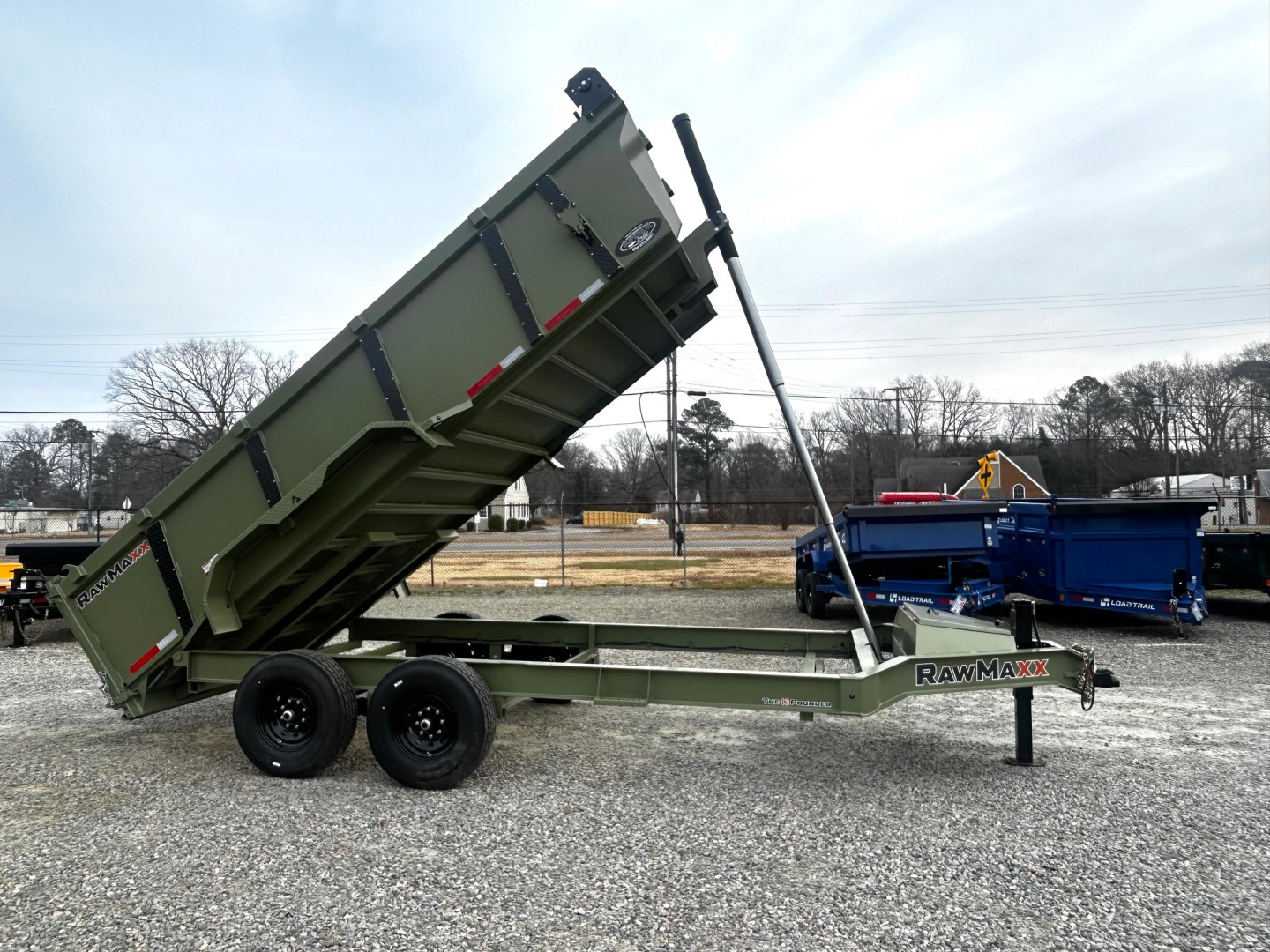 New 2026 RawMaxx 7x16 14K w/ 3' Sides & Hydraulic Jack Dump Trailer