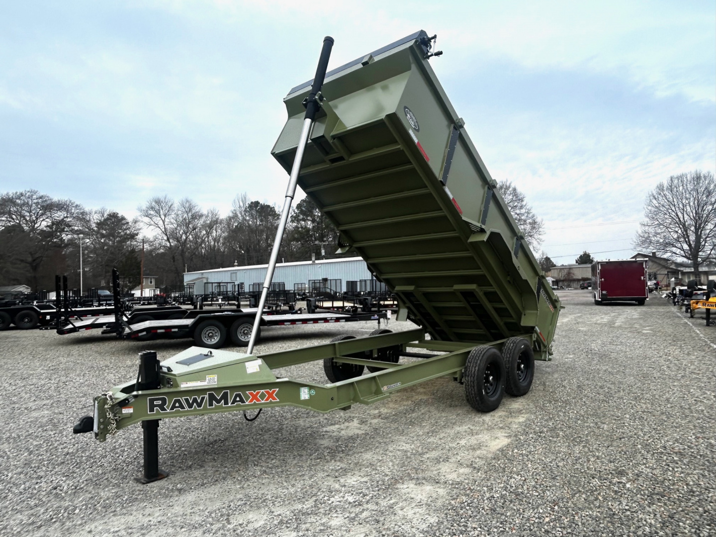 New 2026 RawMaxx 7x16 14K w/ 3' Sides & Hydraulic Jack Dump Trailer