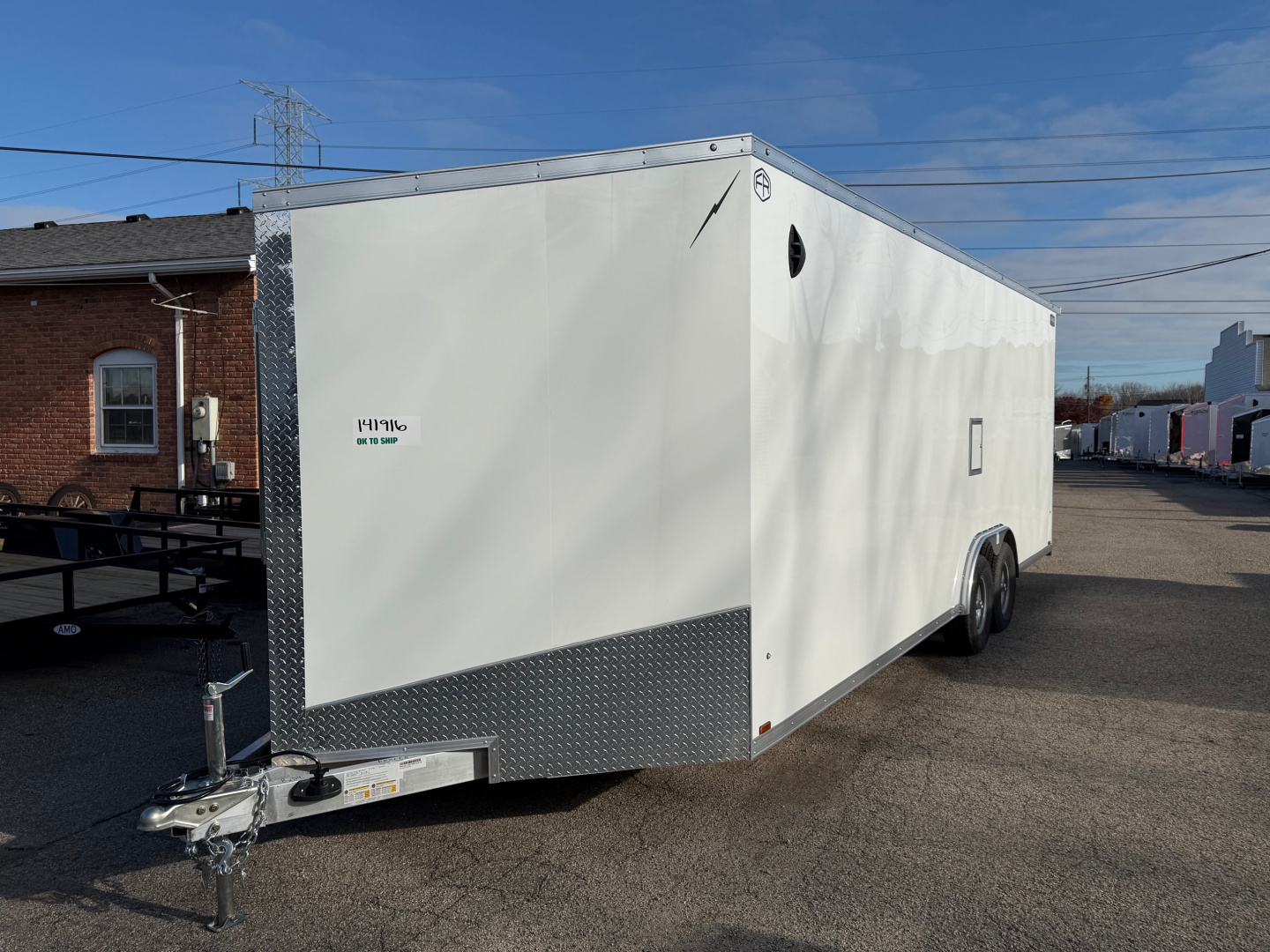 New 2026 Lightning 8.5 x 24 ( 8.5 X 27 ) Enclosed All Aluminum Combo Car Hauler with FRONT Ramp 10K GVW 7ft Interior Height