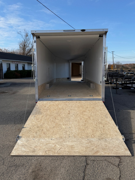 New 2026 Lightning 8.5 x 24 ( 8.5 X 27 ) Enclosed All Aluminum Combo Car Hauler with FRONT Ramp 10K GVW 7ft Interior Height