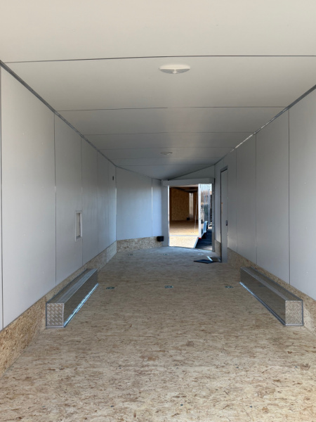 New 2026 Lightning 8.5 x 24 ( 8.5 X 27 ) Enclosed All Aluminum Combo Car Hauler with FRONT Ramp 10K GVW 7ft Interior Height