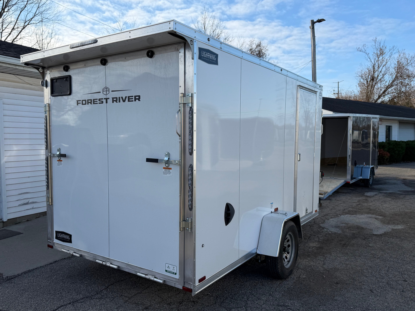 New 2026 Lightning 7 X 17 Lightning 2 Place Enclosed Snowmobile Trailer with 6ft 6in Interior