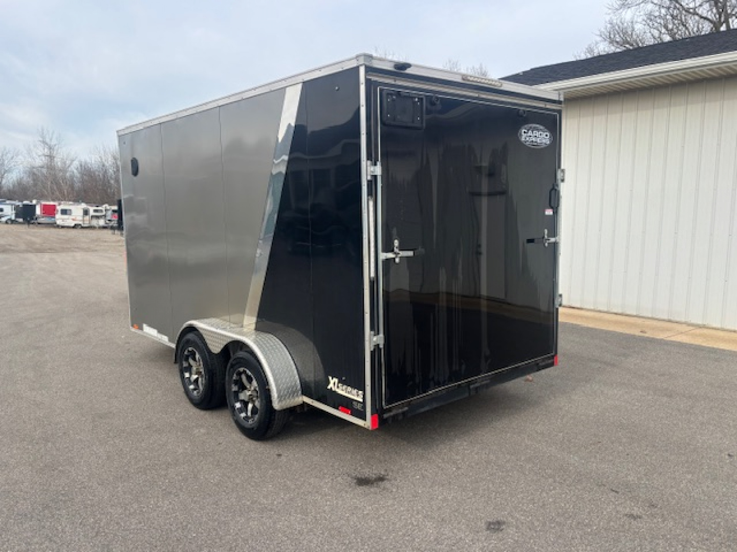 Used 2019 Cargo Express 7X14 V-Nose Ramp Door Cargo Enclosed Trailer