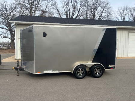 Used 2019 Cargo Express 7X14 V-Nose Ramp Door Cargo Enclosed Trailer