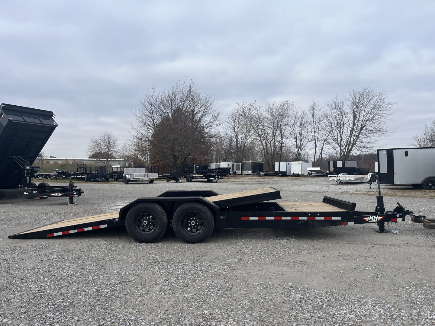 New 2026 H&H Trailers 82X22 18+4 Tilt Trailer 14K GVWR Drive Over Fenders