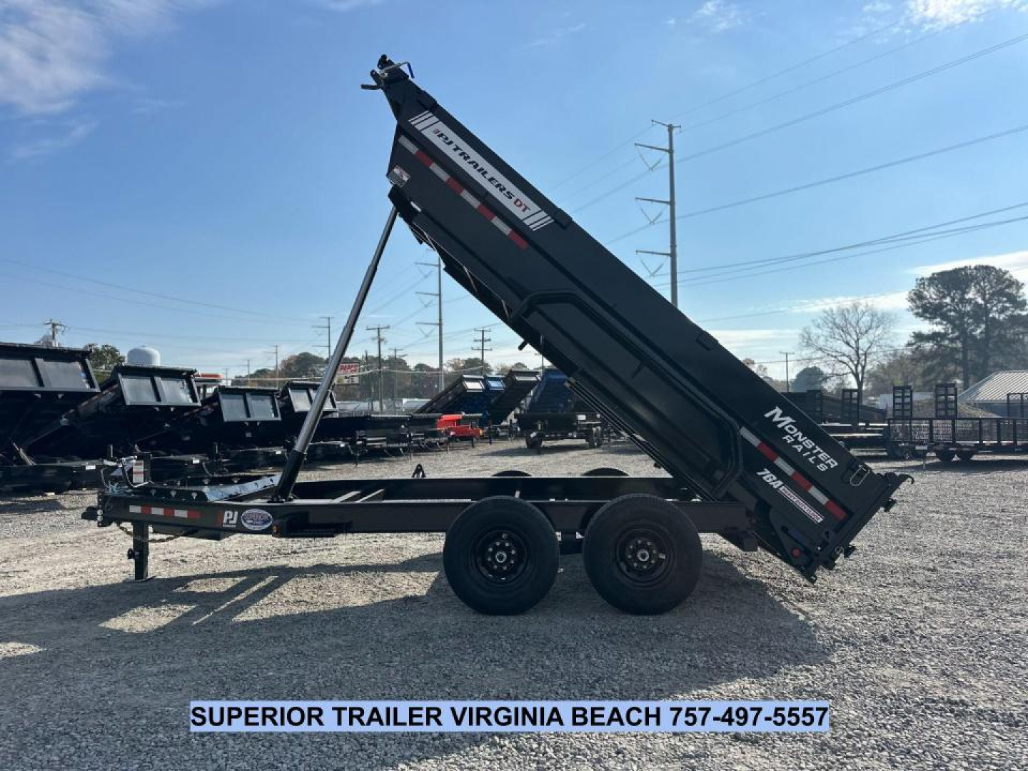 New 2026 PJ Trailers 7X14 DT1 15.4K Low Pro Telescopic Dump Trailer