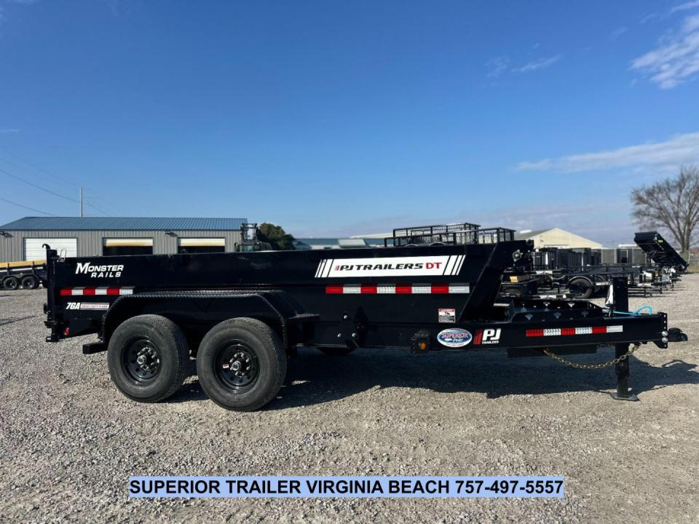 New 2026 PJ Trailers 7X14 DT1 15.4K Low Pro Telescopic Dump Trailer