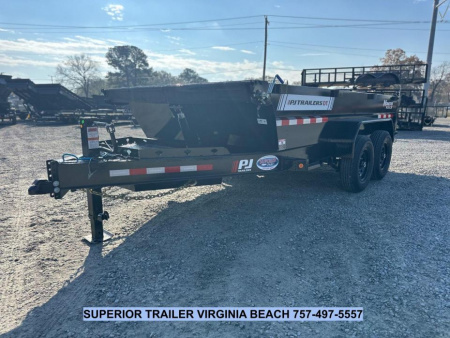 New 2026 PJ Trailers 7X14 DT1 15.4K Low Pro Telescopic Dump Trailer