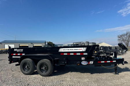 New 2026 PJ Trailers 7X14 DT1 15.4K Low Pro Telescopic Dump Trailer
