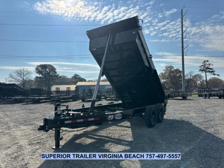 New 2026 PJ Trailers 7X14 DT1 15.4K Low Pro Telescopic Dump Trailer