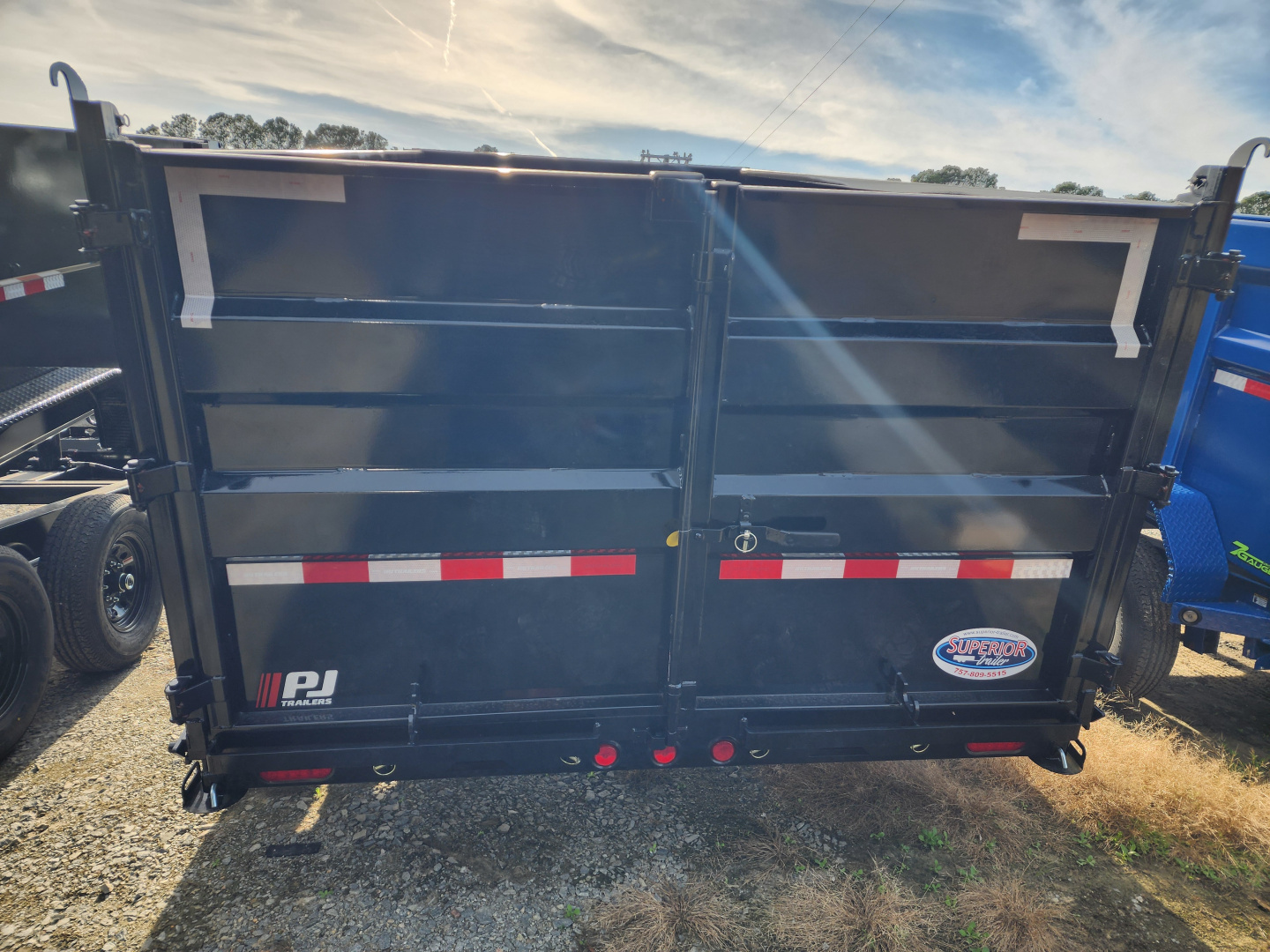 New 2026 PJ Trailers 7X14 DT1 15.4K Low Pro Telescopic Dump Trailer w/ 4' Sides