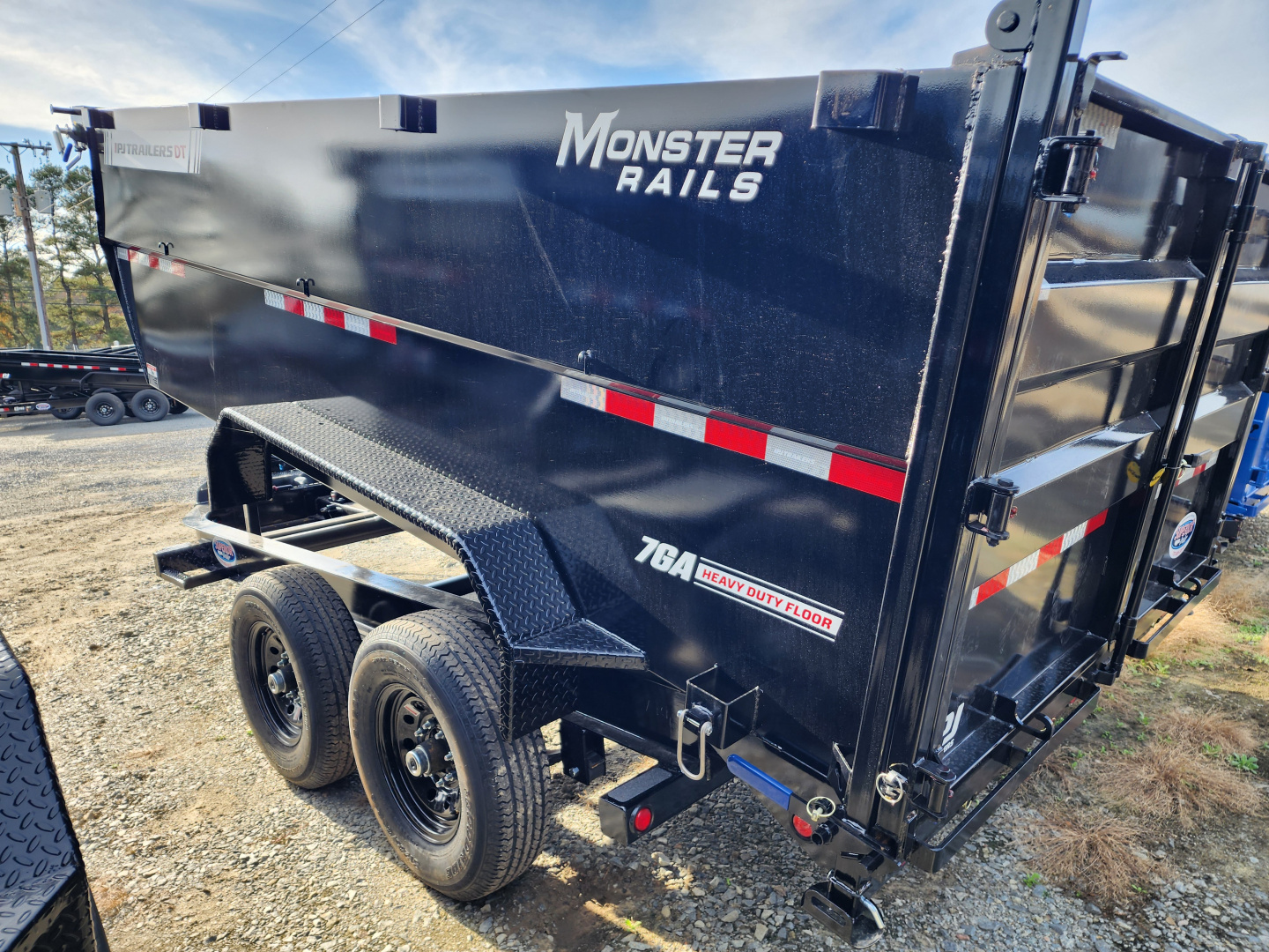 New 2026 PJ Trailers 7X14 DT1 15.4K Low Pro Telescopic Dump Trailer w/ 4' Sides