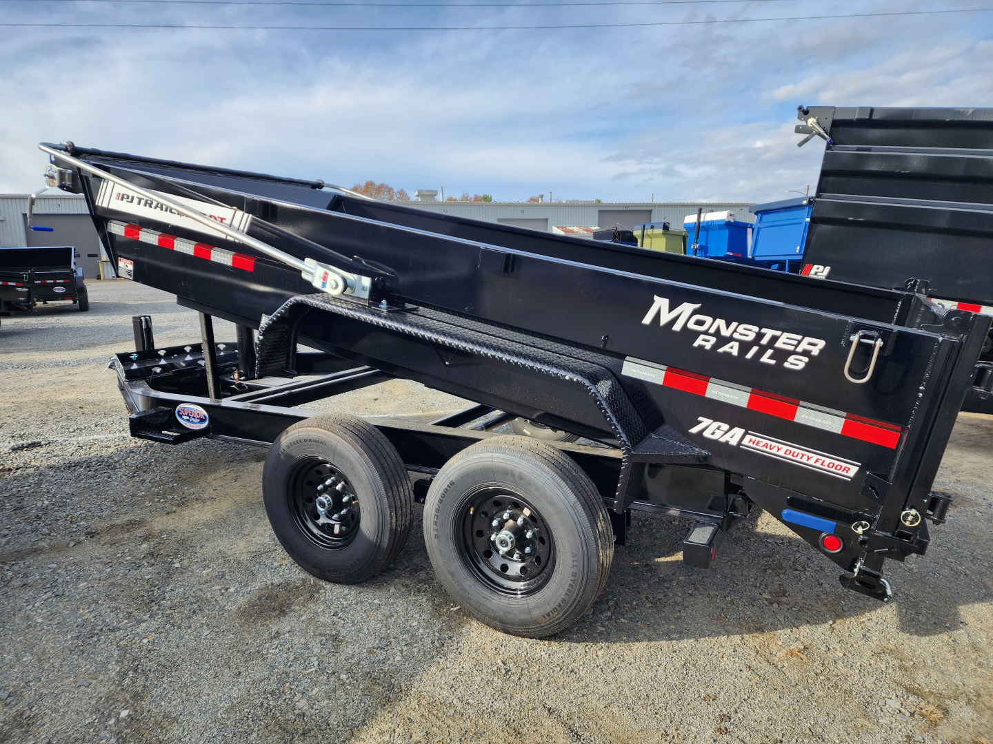 New 2026 PJ Trailers 7X14 DT1 15.4K Low Pro Telescopic Dump Trailer w/ Voyager Pkg