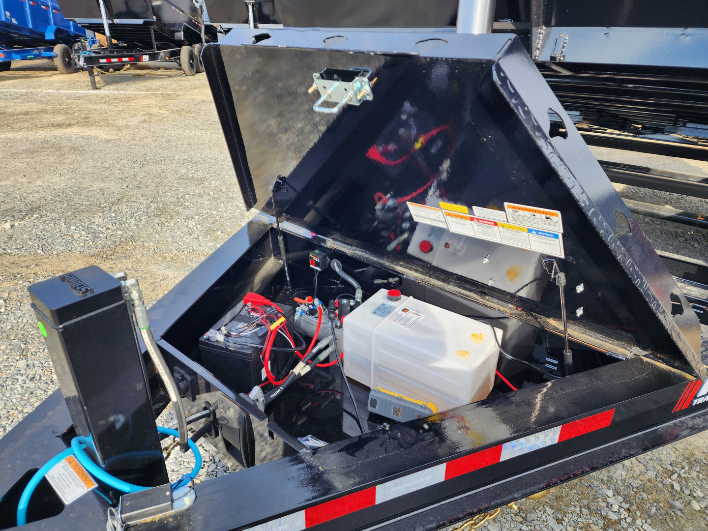 New 2026 PJ Trailers 7X14 DT1 15.4K Low Pro Telescopic Dump Trailer w/ Voyager Pkg