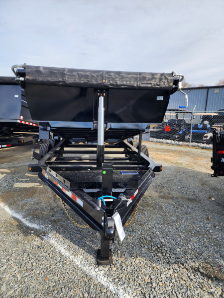 New 2026 PJ Trailers 7X14 DT1 15.4K Low Pro Telescopic Dump Trailer w/ Voyager Pkg