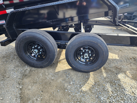 New 2026 PJ Trailers 7X14 DT1 15.4K Low Pro Telescopic Dump Trailer w/ Voyager Pkg