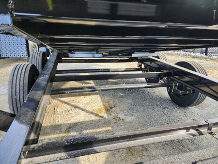 New 2026 PJ Trailers 7X14 DT1 15.4K Low Pro Telescopic Dump Trailer w/ Voyager Pkg