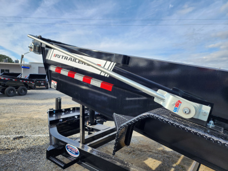 New 2026 PJ Trailers 7X14 DT1 15.4K Low Pro Telescopic Dump Trailer w/ Voyager Pkg