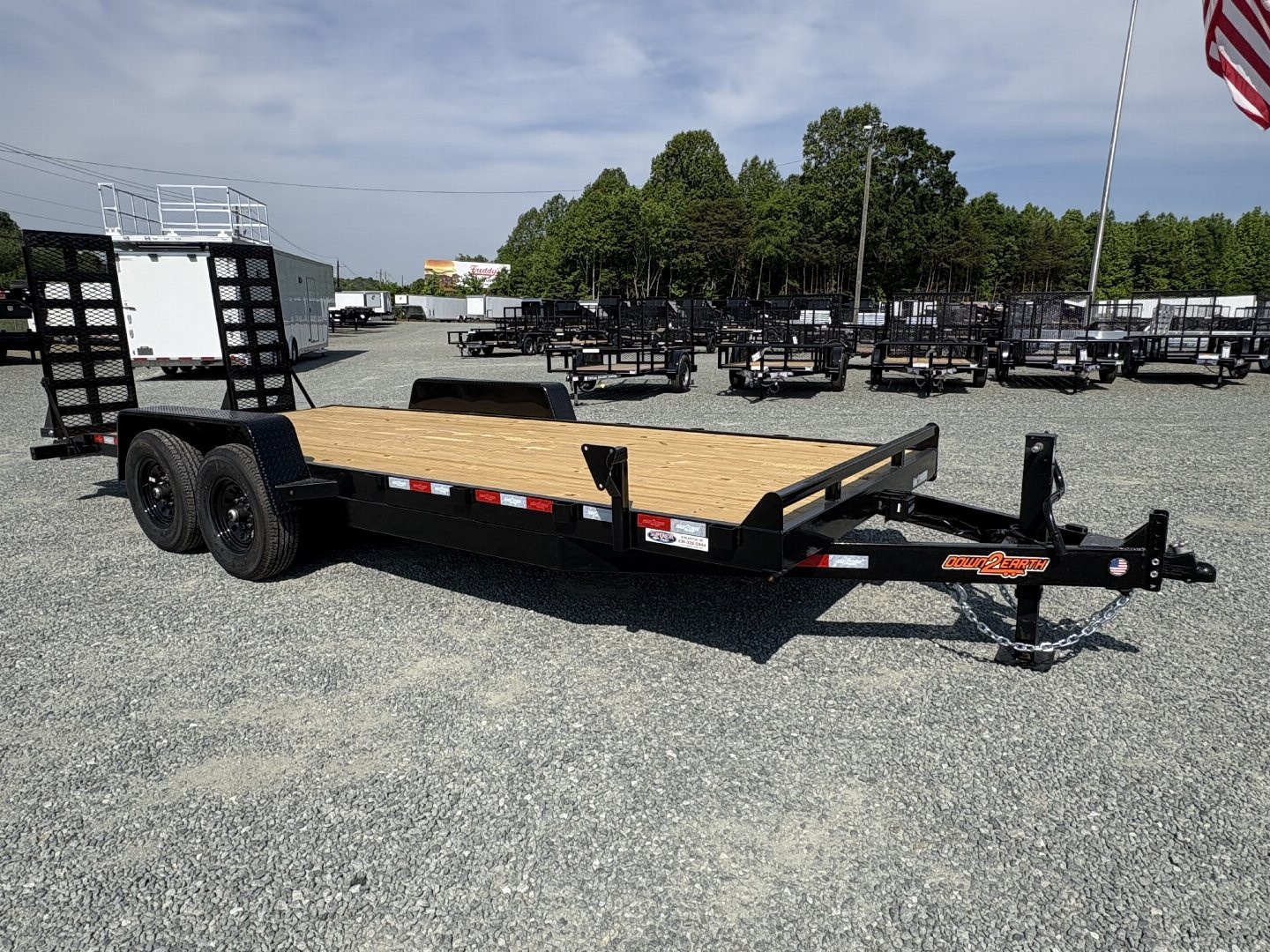 New 2026 Down 2 Earth Trailers 20ft 14K w/ Fold Up Ramps Equipment Trailer