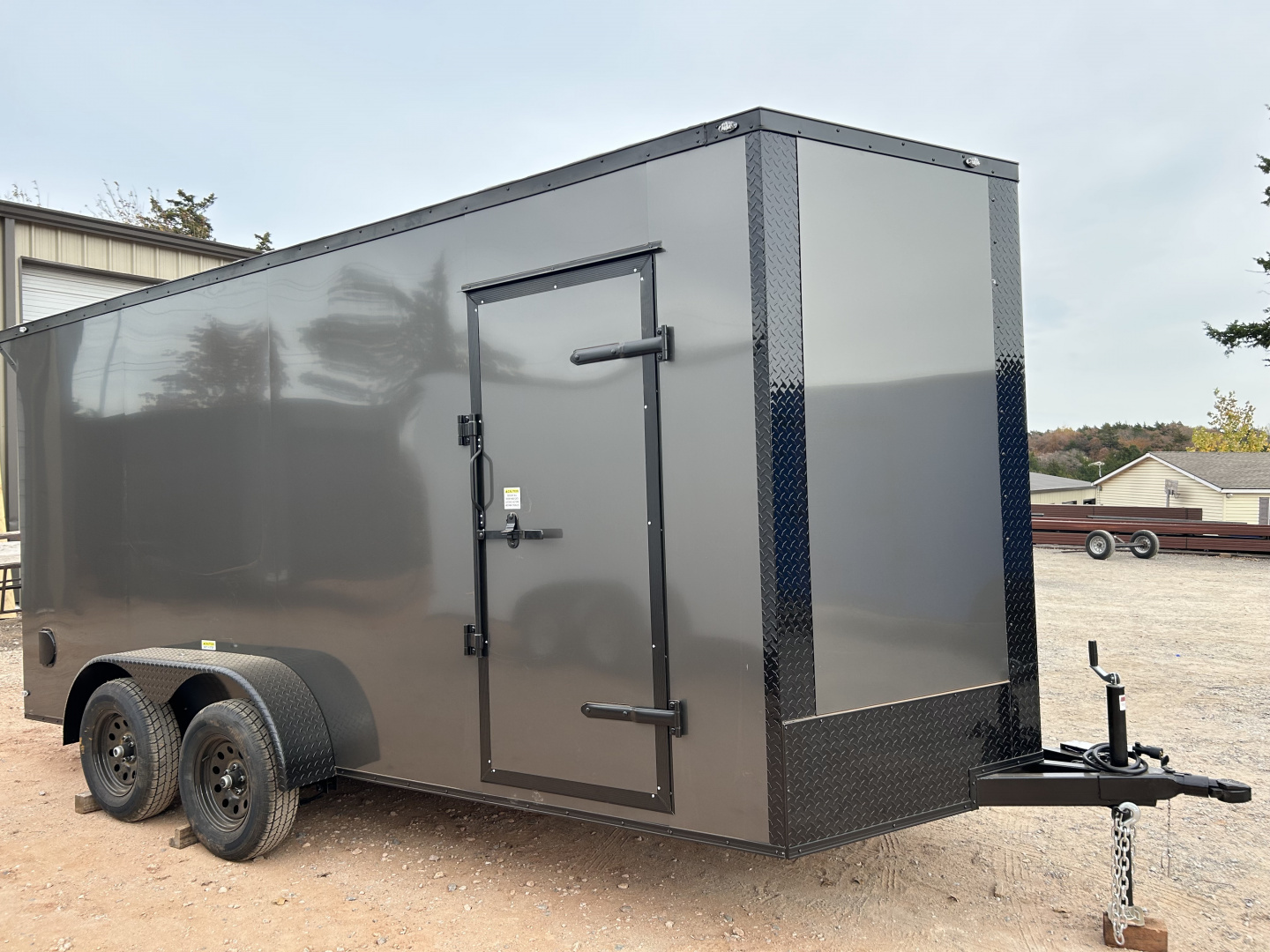 New 2026 Family Trailer 7x16 Tandem Axles Cargo / Enclosed Trailer-Screwless Exterior-Blackout Pkg-Rear Spoiler