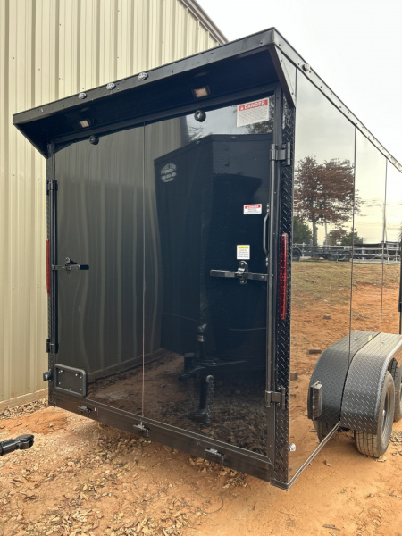 New 2026 Family Trailer 7x16 Tandem Axles Cargo / Enclosed Trailer-Screwless Exterior-Blackout Pkg-Rear Spoiler