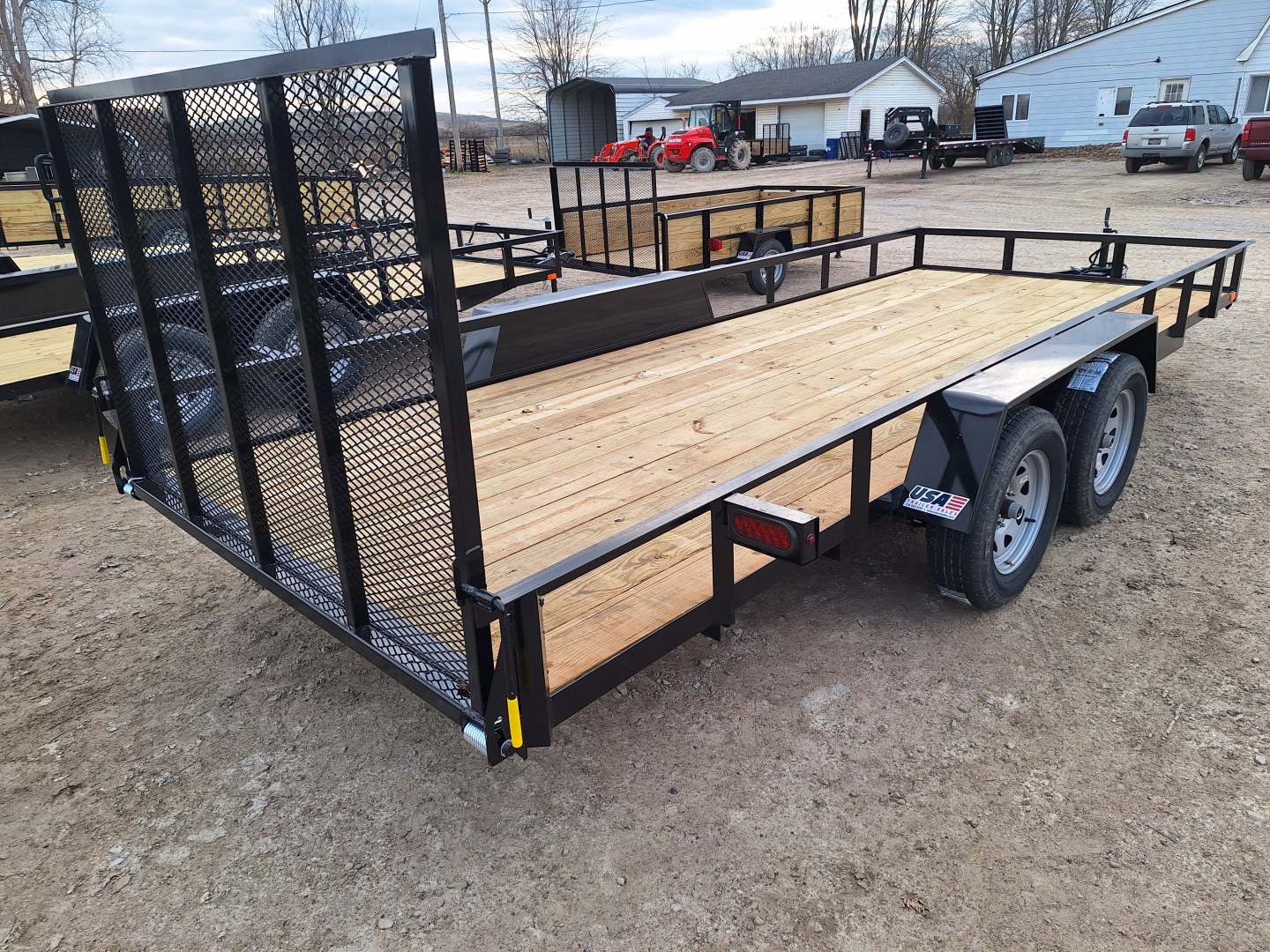 New 2026 AMO 82x18' Lowside Landscape Trailer W/ Spring Assist Gate and Led Lights