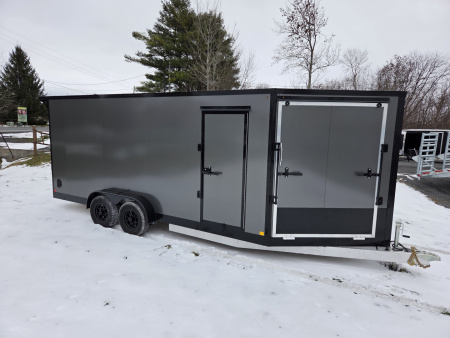 New 2026 FULLY INSULATED 7'x23' CANADIAN BUILT ALL ALUMINUM SNOWMOBILE TRAILER