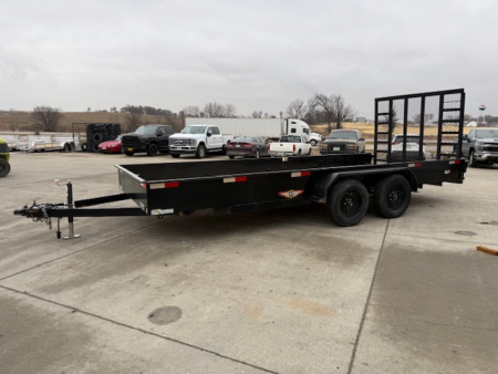 Used 2022 H&H Black 82"x18' 7k Solid Side Utility Trailer