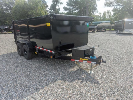 New 2026 Big Tex 7x14 14LX Channel Tandem Axle w/ Slide-In Ramps & 4' Sides 14000 GVWR Dump Trailer