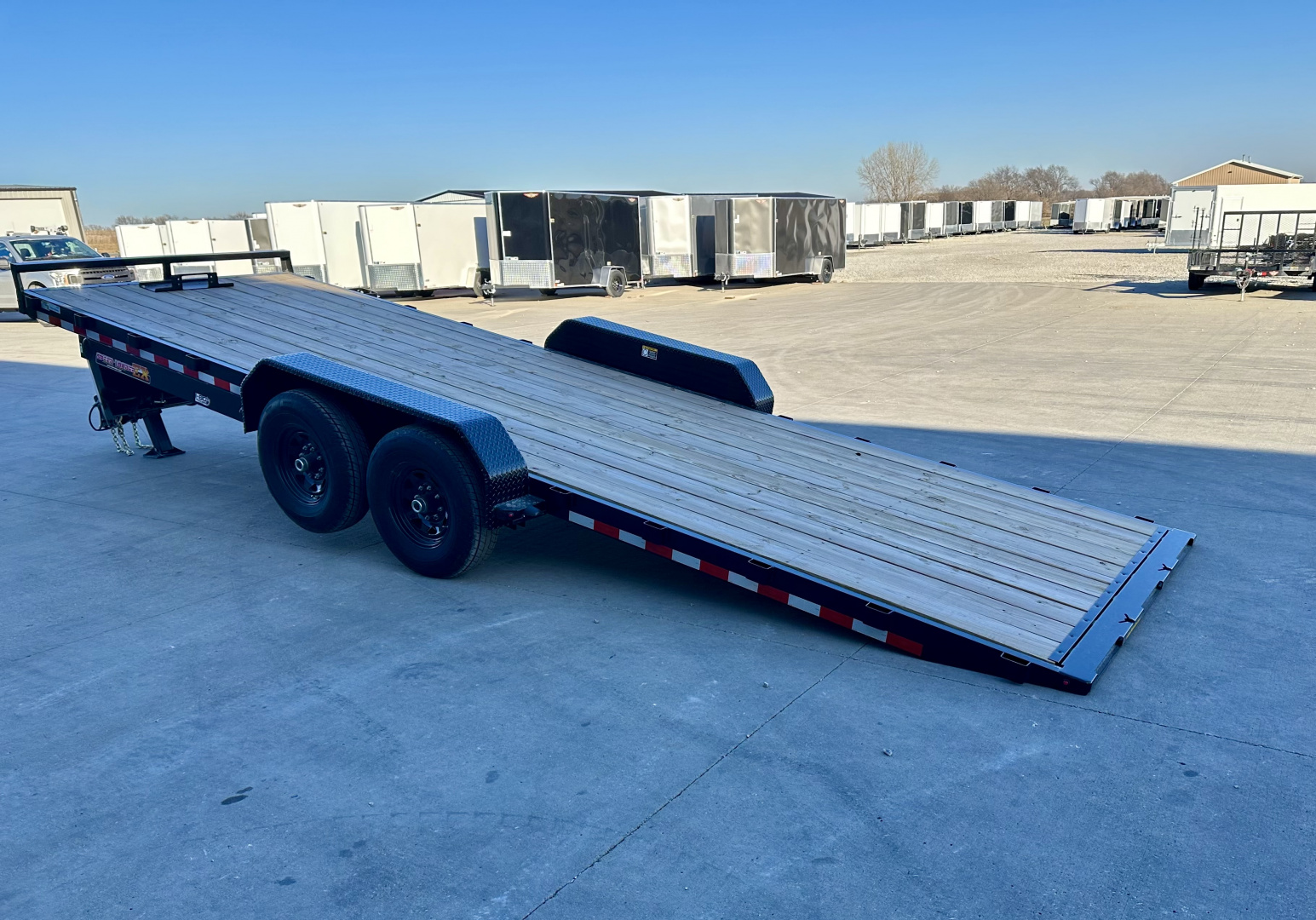 New 2026 H&H Black 82"x24' 14k Electric Tilt Speed Loader Car Hauler Trailer