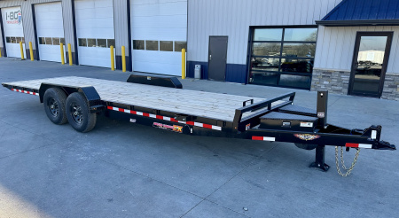 New 2026 H&H Black 82 x24' 14k Electric Tilt Speed Loader Car Hauler Trailer