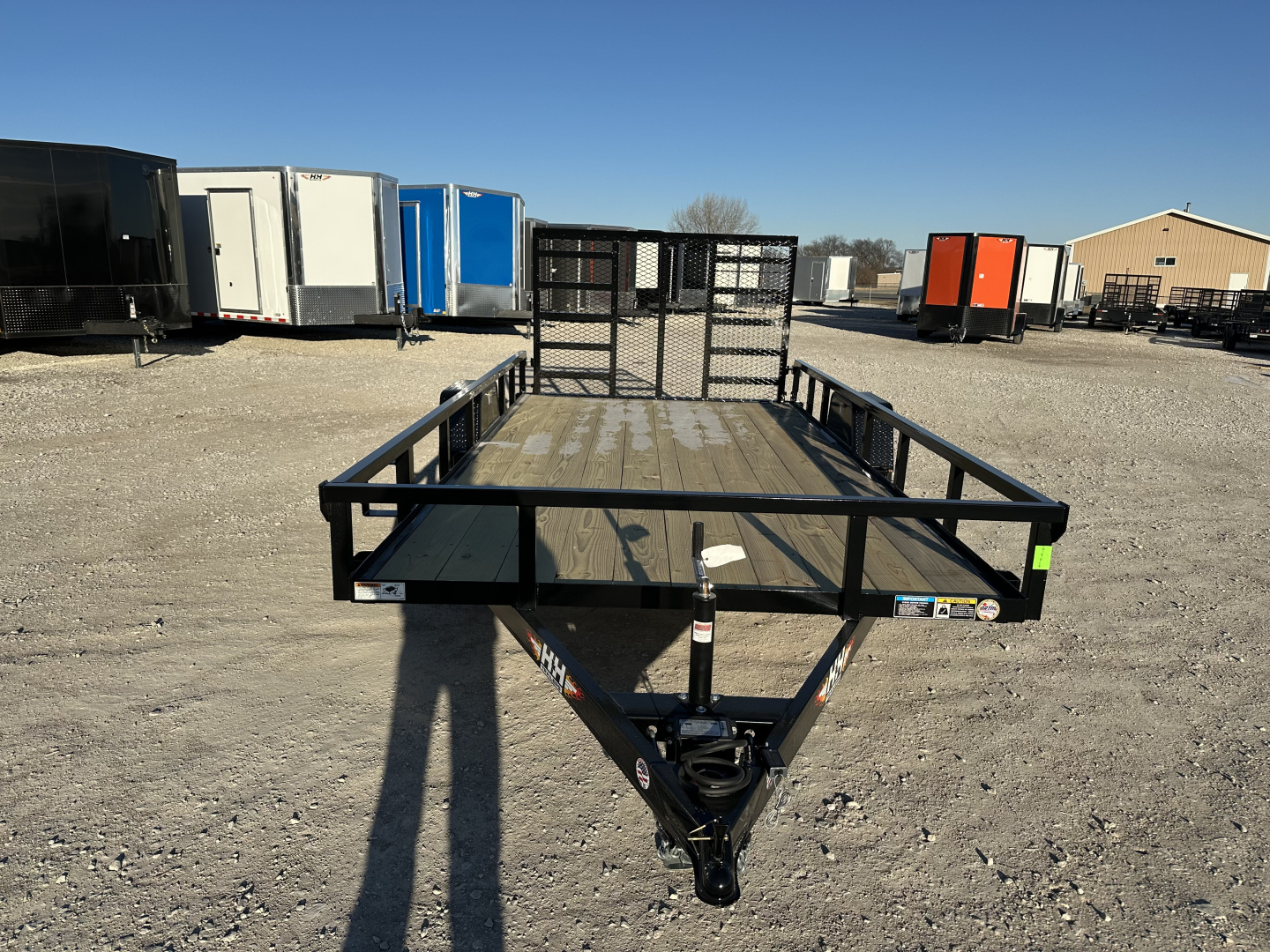 New 2026 H&H Black 82"x14' 5k Rail Side Utility Trailer