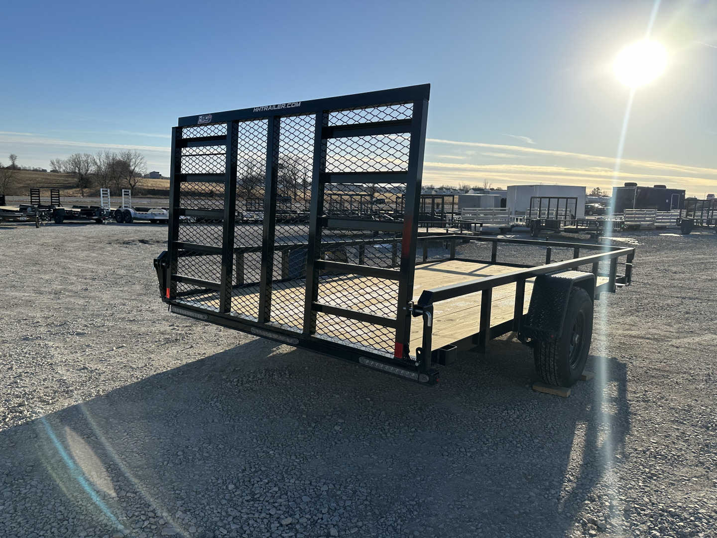 New 2026 H&H Black 82"x14' 5k Rail Side Utility Trailer