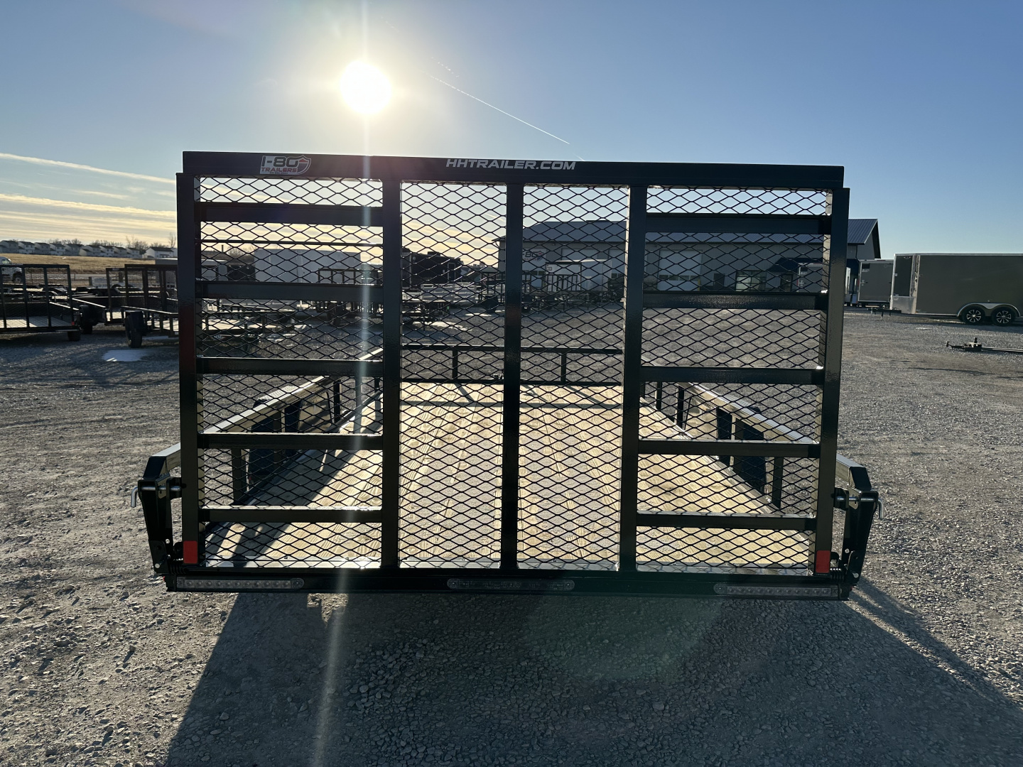 New 2026 H&H Black 82"x14' 5k Rail Side Utility Trailer