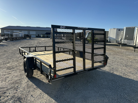 New 2026 H&H Black 82"x14' 5k Rail Side Utility Trailer